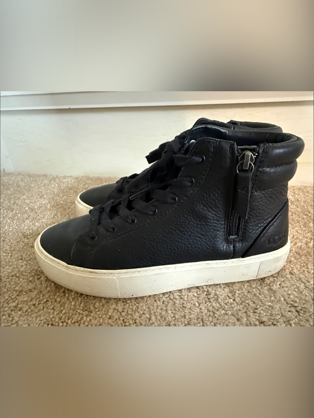 UGG Black High-Top Women's Sneakers with White Sole